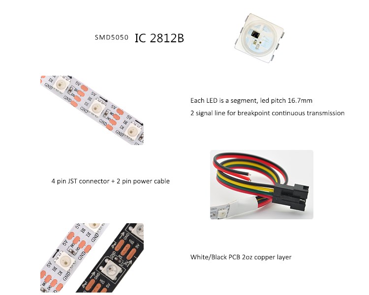 5050 адресируема rgb led strip